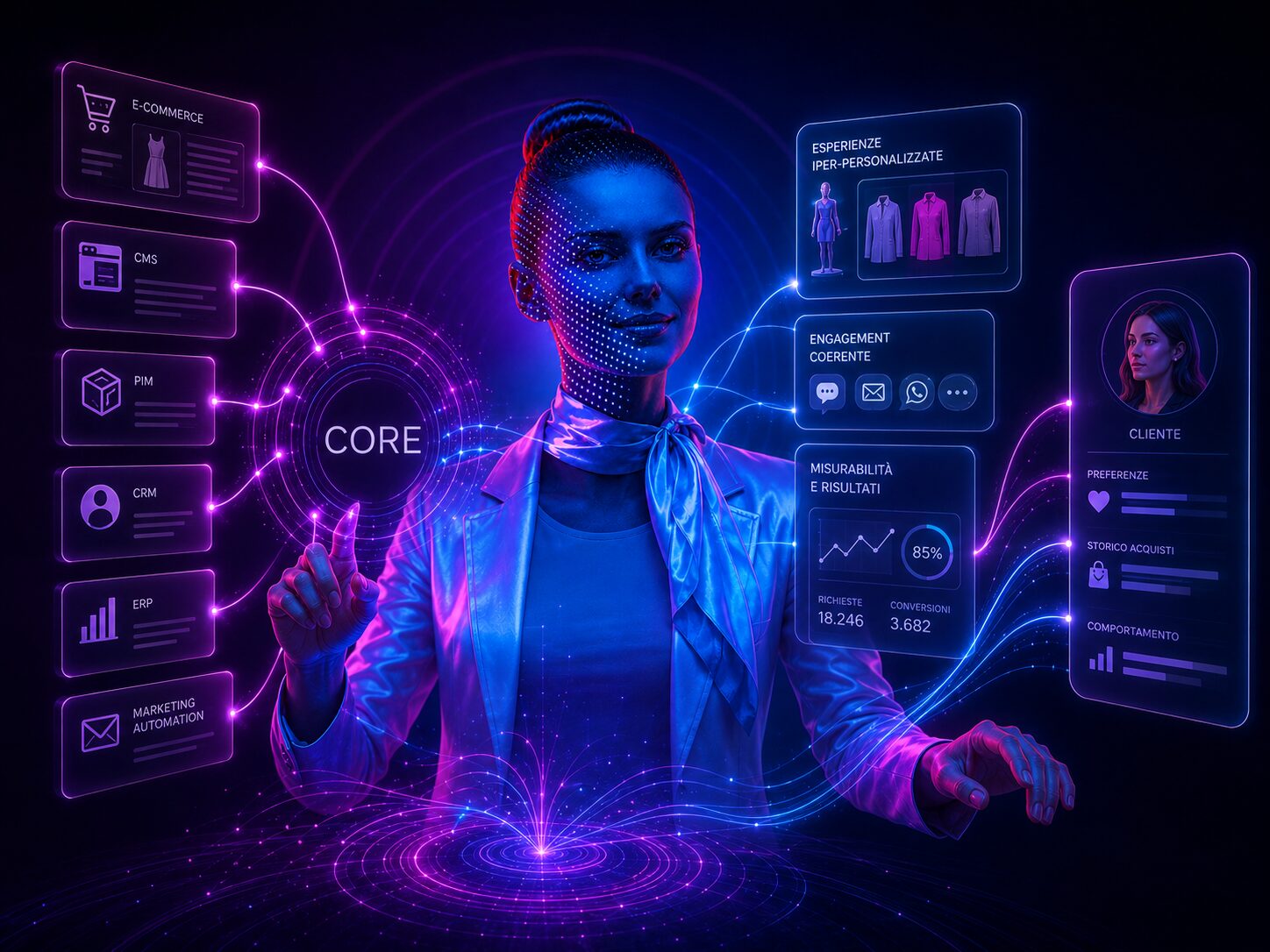 Integrazioni CORE con e-commerce, CRM e canali di comunicazione