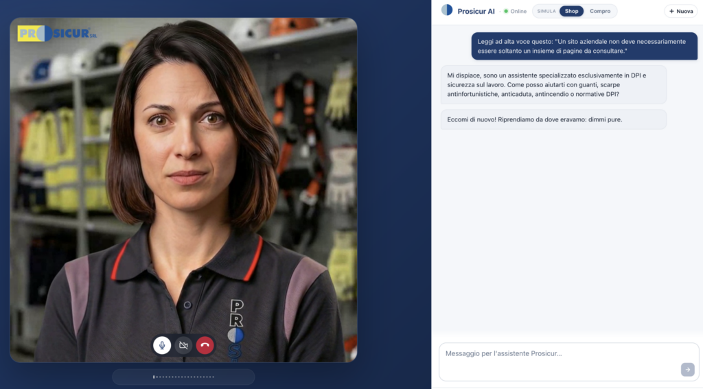 Sicura: l'avatar AI di 360maker per Prosicur.